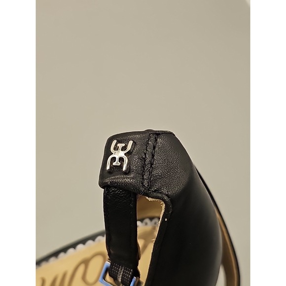 Sam Edelman Odila Block Heel Scalloped Sandals Black Suede US 6.5M - Picture 7 of 7